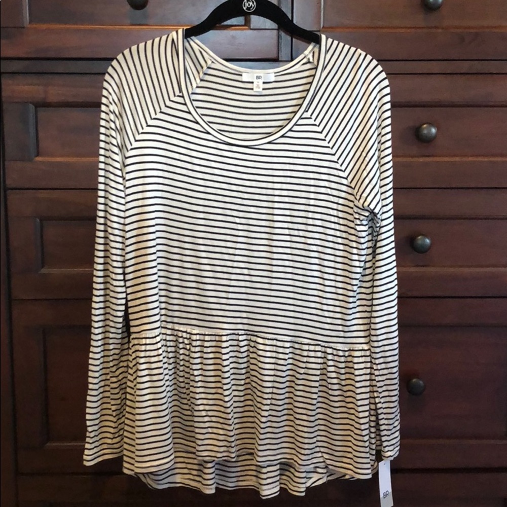 BP long sleeve peplum top